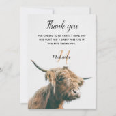 Hoogland koe portret eigen naam initiaal monogram bedankkaart (Voorkant)