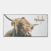 Hoogland koe portret eigen naam initiaal monogram bureaumat (Voorkant)