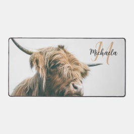 Hoogland koe portret eigen naam initiaal monogram bureaumat
