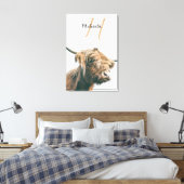 Hoogland koe portret eigen naam initiaal monogram canvas afdruk (Insitu (Slaapkamer))