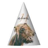 Hoogland koe portret eigen naam initiaal monogram feesthoedjes (Voorkant)