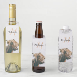 Hoogland koe portret eigen naam initiaal monogram flessenhanger