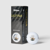 Hoogland koe portret eigen naam initiaal monogram golfballen (Verpakking)