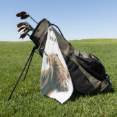 Hoogland koe portret eigen naam initiaal monogram golfhanddoek (Groen)