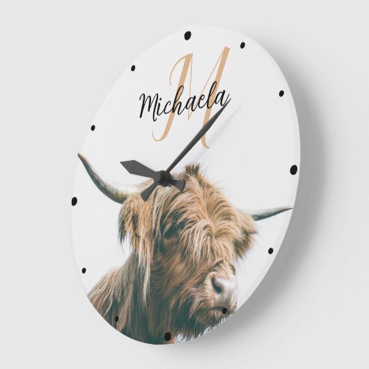 Hoogland koe portret eigen naam initiaal monogram grote klok (Hoek)