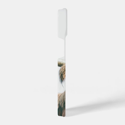 Hoogland koe portret eigen naam initiaal monogram iPhone hoesje (Rechterkant)