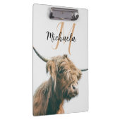 Hoogland koe portret eigen naam initiaal monogram klembord (Rechts)