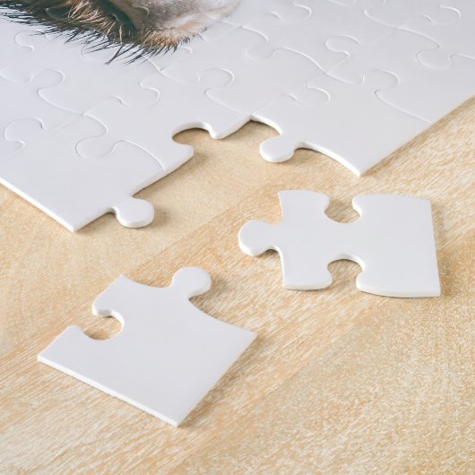 Hoogland koe portret eigen naam initiaal monogram legpuzzel (Zijkant)