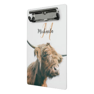 Hoogland koe portret eigen naam initiaal monogram mini klembord