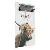 Hoogland koe portret eigen naam initiaal monogram mini klembord (Schuin)