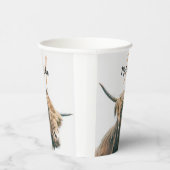 Hoogland koe portret eigen naam initiaal monogram papieren bekers (Rechts)