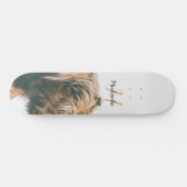 Hoogland koe portret eigen naam initiaal monogram persoonlijk skateboard (Horizontaal)
