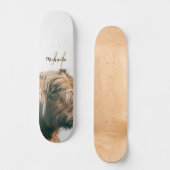 Hoogland koe portret eigen naam initiaal monogram persoonlijk skateboard (Voorkant)
