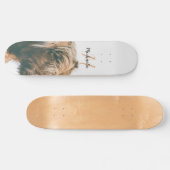 Hoogland koe portret eigen naam initiaal monogram persoonlijk skateboard (Horizontaal)