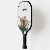 Hoogland koe portret eigen naam initiaal monogram pickleball paddle (Links)