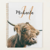 Hoogland koe portret eigen naam initiaal monogram planner (Voorkant)