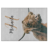 Hoogland koe portret eigen naam initiaal monogram snijplank (Voorkant)