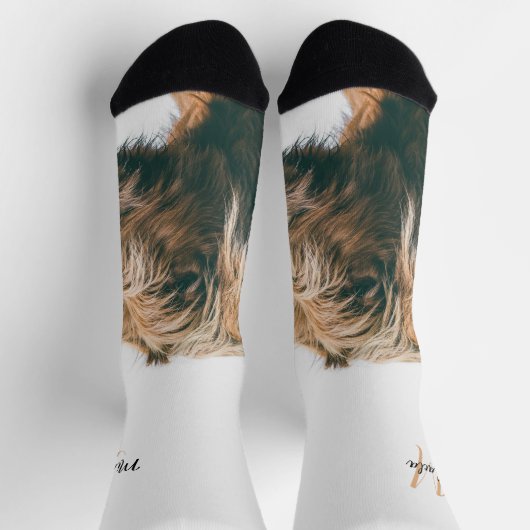 Hoogland koe portret eigen naam initiaal monogram sokken (Top)