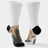 Hoogland koe portret eigen naam initiaal monogram sokken (Gebogen)