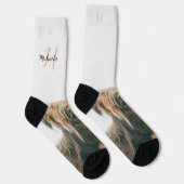 Hoogland koe portret eigen naam initiaal monogram sokken (Rechts)