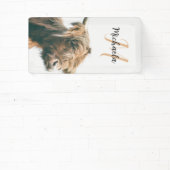 Hoogland koe portret eigen naam initiaal monogram spandoek (Insitu)