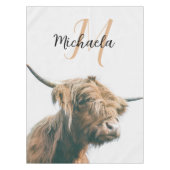 Hoogland koe portret eigen naam initiaal monogram tafelkleed (Voorkant)