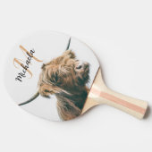 Hoogland koe portret eigen naam initiaal monogram tafeltennisbatje (Zijkant)