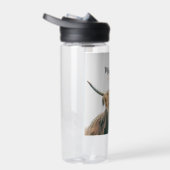 Hoogland koe portret eigen naam initiaal monogram waterfles (Rechts)