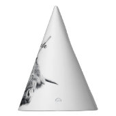 Hoogland koe portret initiaal monogram zwart wit feesthoedjes (Rechts)