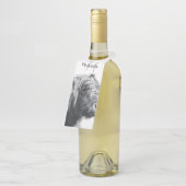 Hoogland koe portret initiaal monogram zwart wit flessenhanger (Schuin)