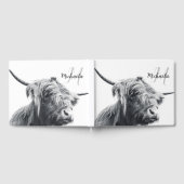 Hoogland koe portret initiaal monogram zwart wit gastenboek (Volledig)