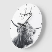 Hoogland koe portret initiaal monogram zwart wit grote klok (Hoek)