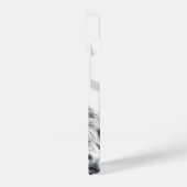 Hoogland koe portret initiaal monogram zwart wit iPhone hoesje (Linkerkant)