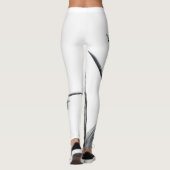 Hoogland koe portret initiaal monogram zwart wit leggings (Achterkant)