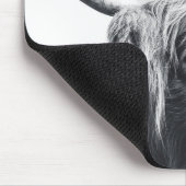 Hoogland koe portret initiaal monogram zwart wit muismat (Hoek)