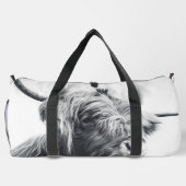 Hoogland koe portret initiaal monogram zwart wit plunjezak (Achterkant)