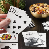 Hoogland koe portret initiaal monogram zwart wit pokerkaarten (Insitu)