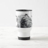 Hoogland koe portret initiaal monogram zwart wit reisbeker (Center)