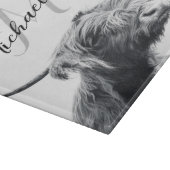 Hoogland koe portret initiaal monogram zwart wit snijplank (Hoek)