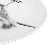 Hoogland koe portret initiaal monogram zwart wit snijplank (Hoek)