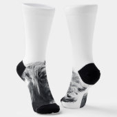 Hoogland koe portret initiaal monogram zwart wit sokken (Gebogen)