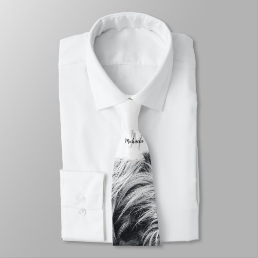 Hoogland koe portret initiaal monogram zwart wit stropdas (Gebonden)