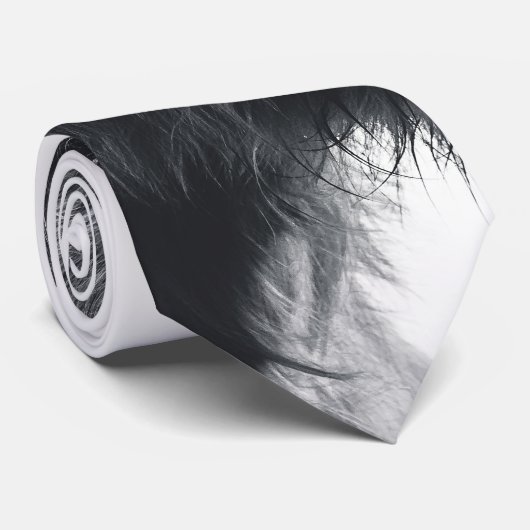 Hoogland koe portret initiaal monogram zwart wit stropdas (Opgerold)