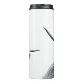 Hoogland koe portret initiaal monogram zwart wit thermosbeker (Achterkant)