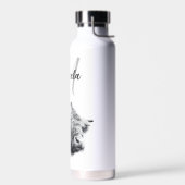Hoogland koe portret initiaal monogram zwart wit waterfles (Links)
