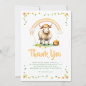 Hoogland Koe Rainbow St Patricks Day Verjaardag Bedankkaart (Voorkant)