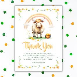 Hoogland Koe Rainbow St Patricks Day Verjaardag Bedankkaart
