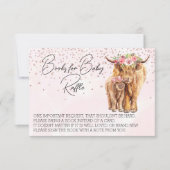 Hoogland koe Roze Baby shower Boeken Baby Kaart (Voorkant)