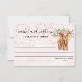 Hoogland koe Roze Baby shower Wish Wisdom Kaart (Voorkant)