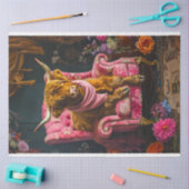  Hoogland Koe Roze Stoel Decoupage Tissuepapier (Craft)